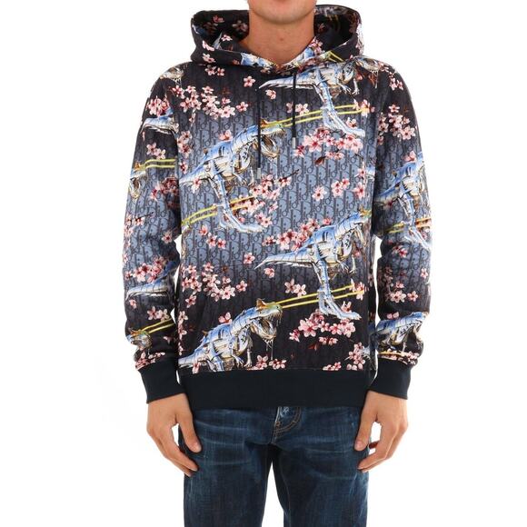 Dior x Sorayama Kim Jones Dinosaur Cherry Blossom Oblique Logo Hoodie M Medium - Picture 4 of 16